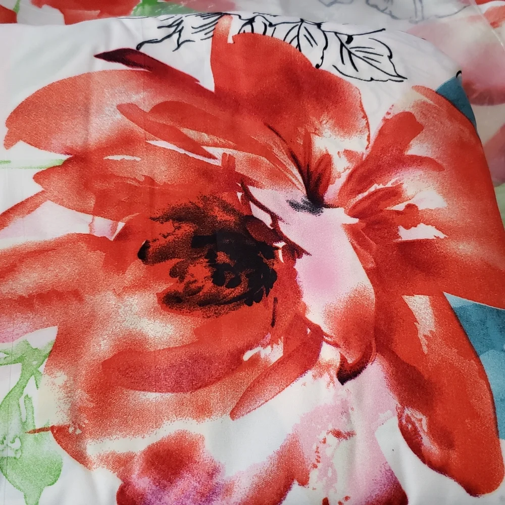260cm by 230cm duvet cover 2 pillow covers poppy floral